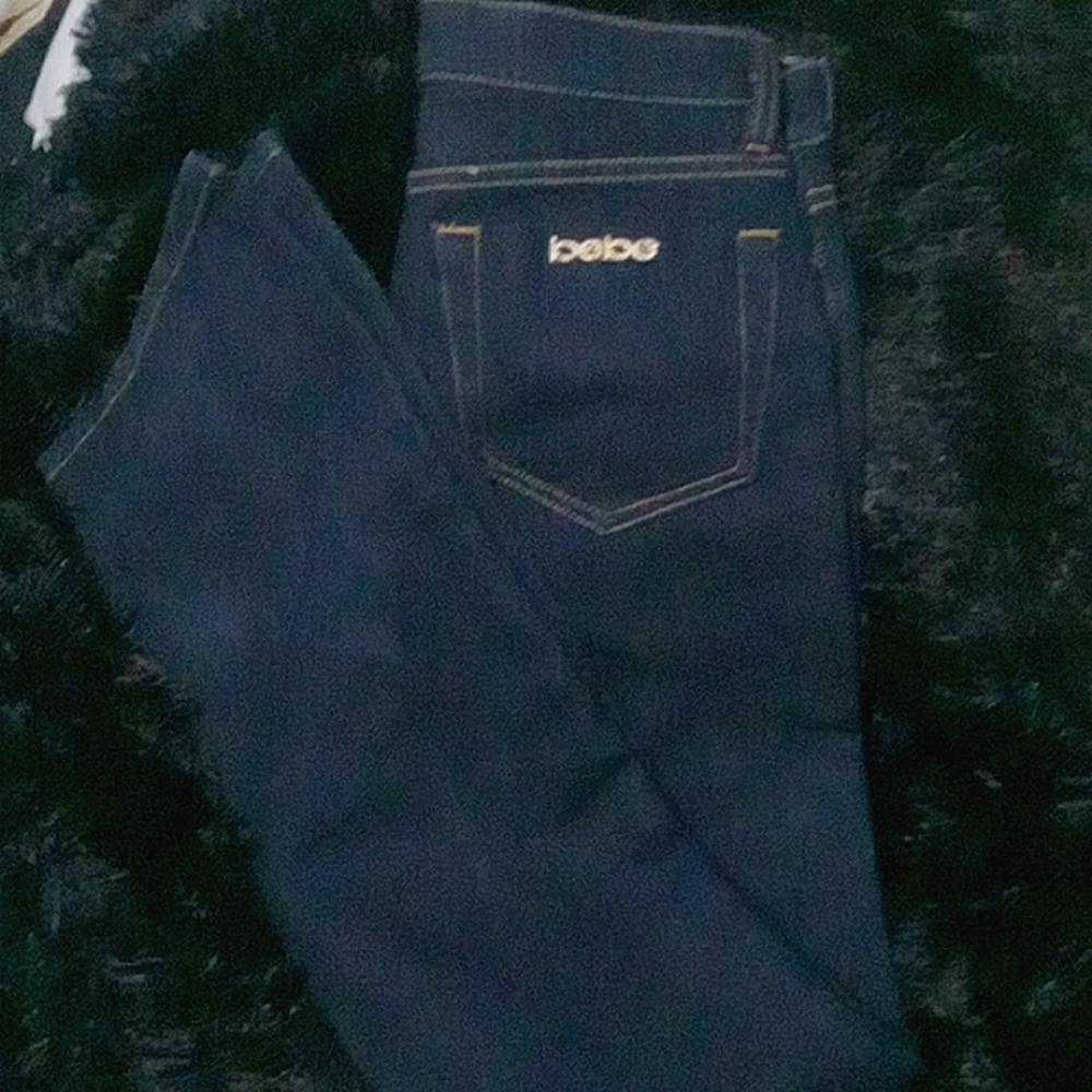 BeBe Carmen Rivet dark blue bell bottom jeans size 25